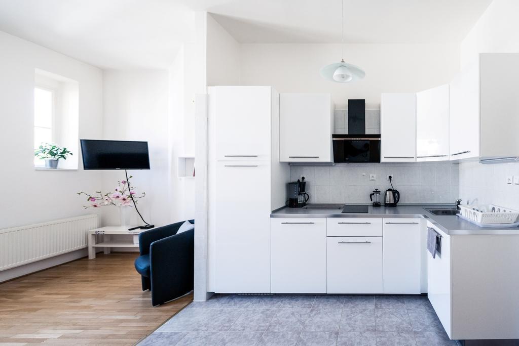 Modern Apartment Riegrovy Sady Prag Rum bild